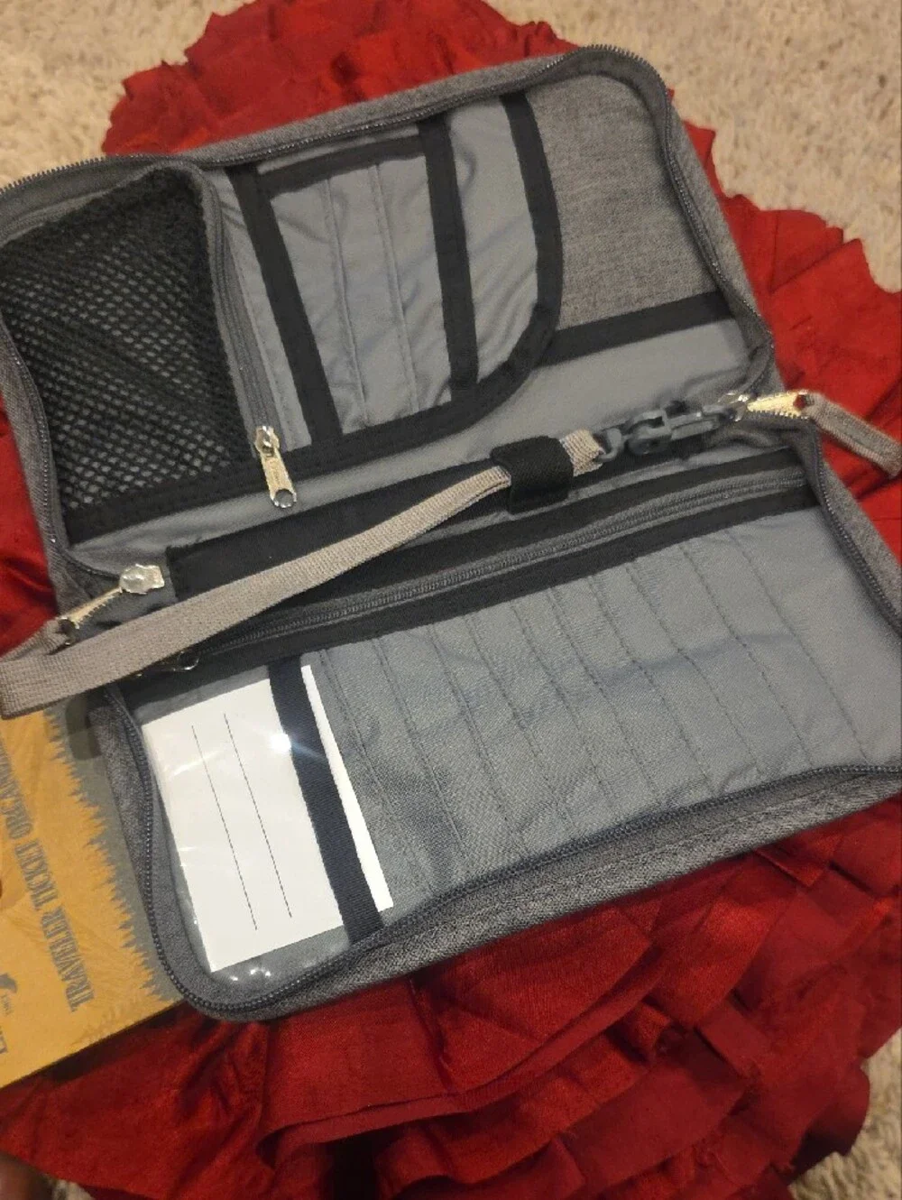 L.L. Bean Mens Gray Traveler Ticket Organizer NWT